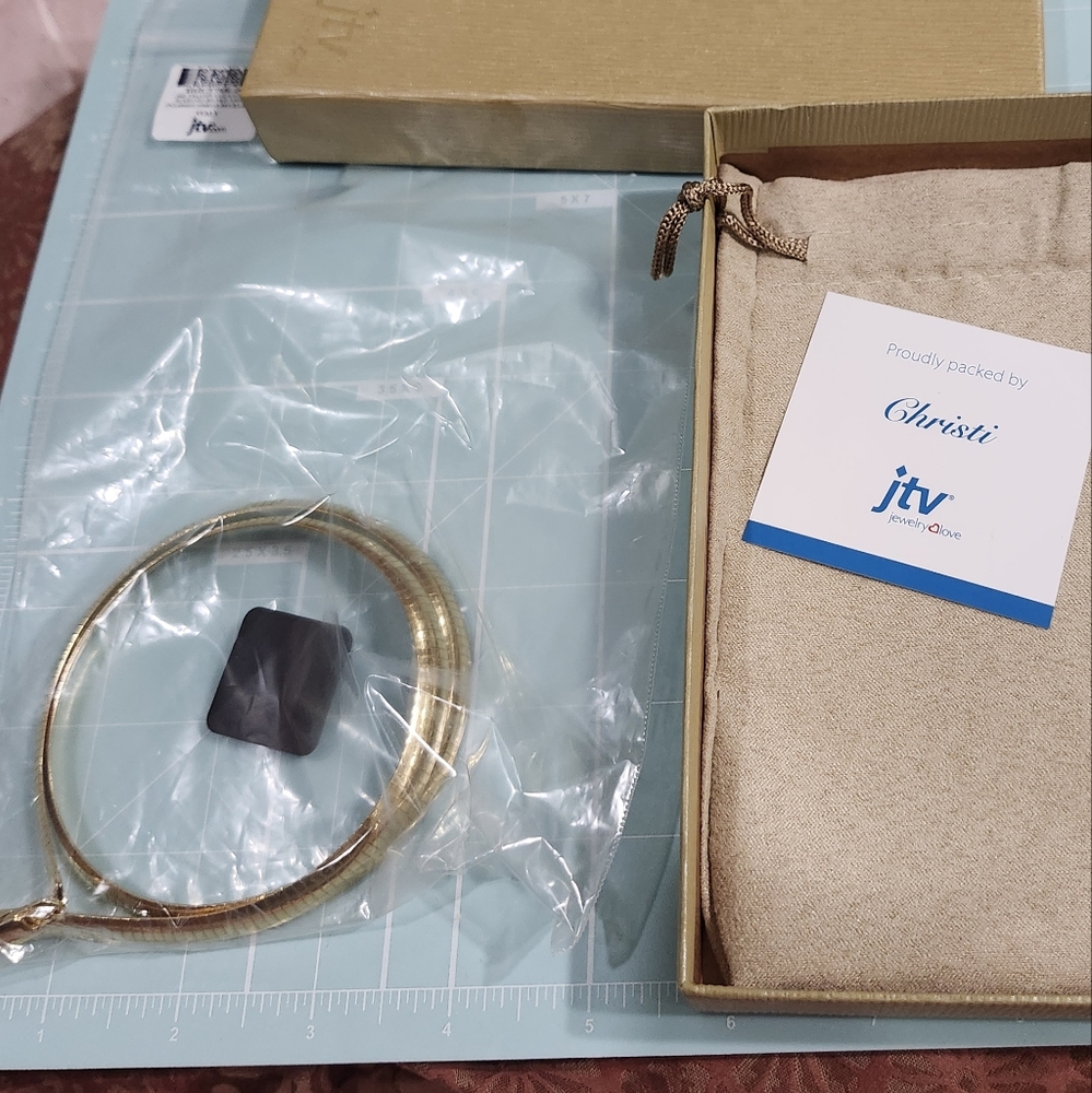 NWT 18k Yellow Gold Over Sterling Silver Polished 7.5mm Omega Chain Necklace 20"